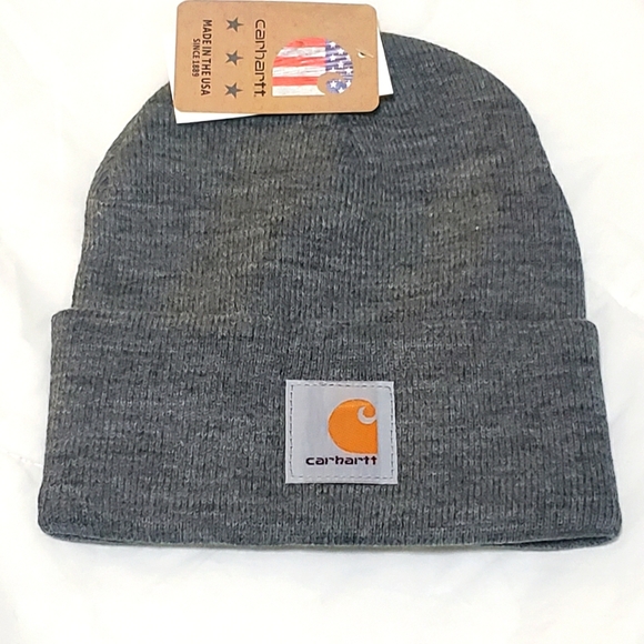 Carhartt Knit Women's Cuffed Gray Beanie Hat - Picture 2 of 6